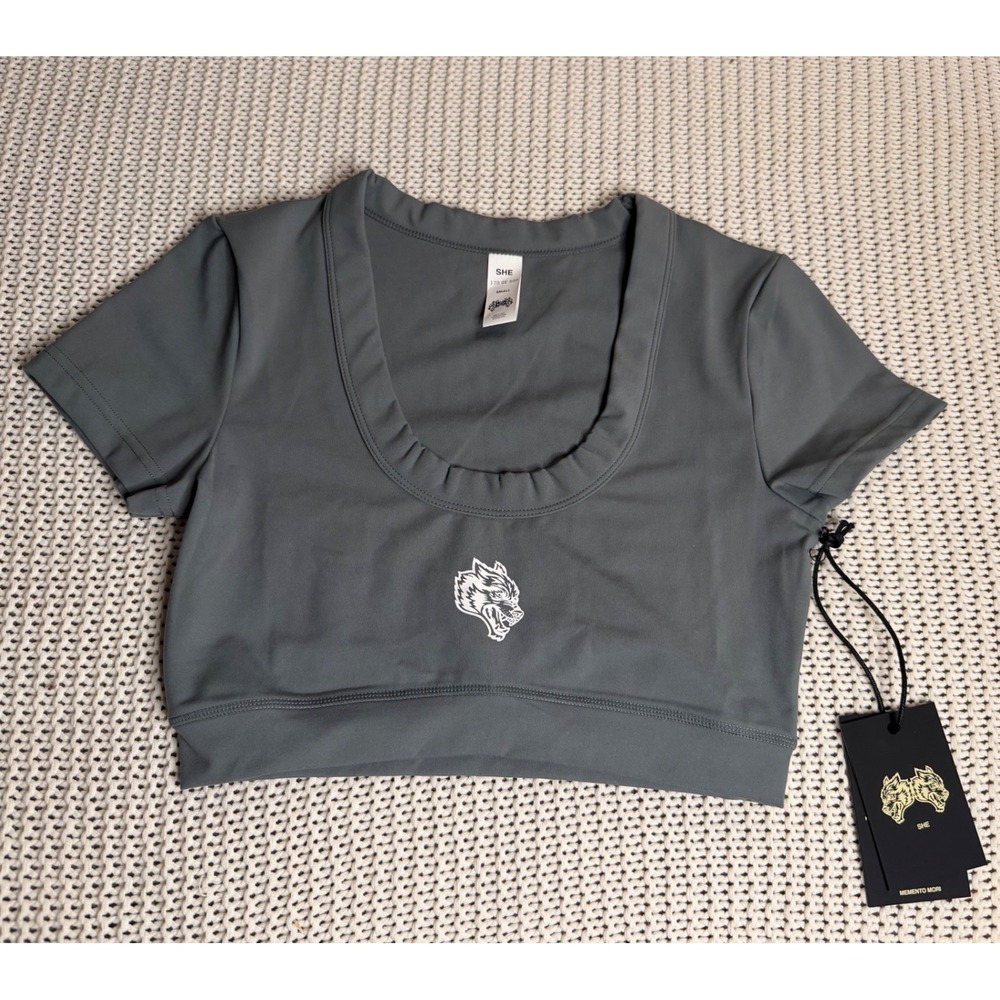 Darc Sport NWT She Wolf Grace Energy SS Crop Top Greek Stone Gray Small